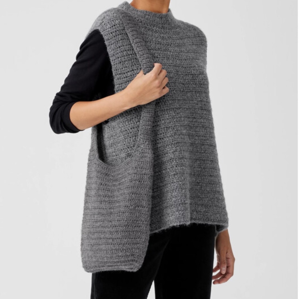 Eileen Fisher Baby Alpaca Shopper Tote Grey